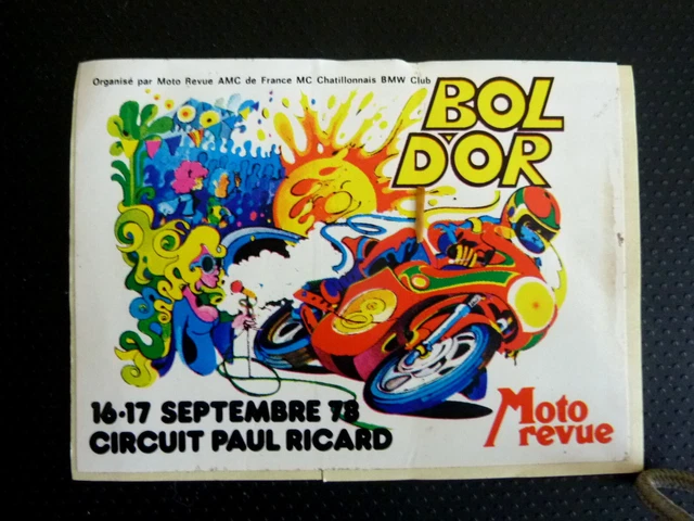Autocollant Vintage Bol D'or 1979 - Circuit Paul Ricard Publicitaire Moto