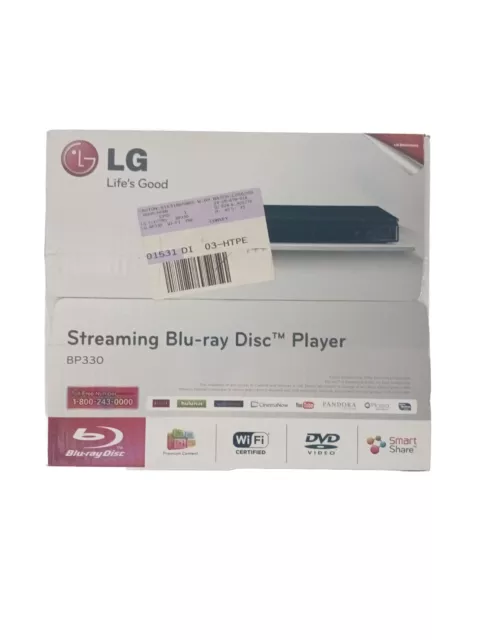 LG BP330 Blu-Ray Streaming DVD Player with Wi-Fi New In Box Never Opened 