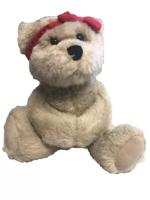 Hersheys Chocolate Plush 6" Teddy Bear With Red Headband Tan Stuffed Animal 2001