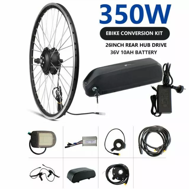 350W Rear Hub 26" Wheel 36V EBike Motor E-Bicycle Electric Bike Conversion Kit