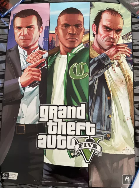 Grand Theft Auto V GTA 5 Double Sided Los Santos Map Poster (NO