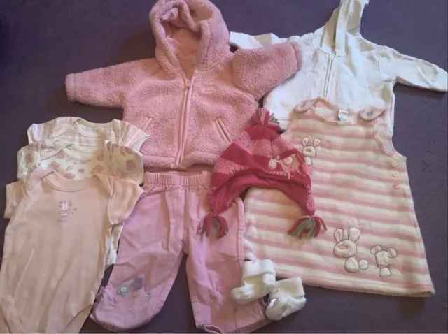 Baby Mädchen Kleidung Kleidung Konvolut Alter 0-3 Monate 9 Artikel Nächster Mantel Kleid Winter