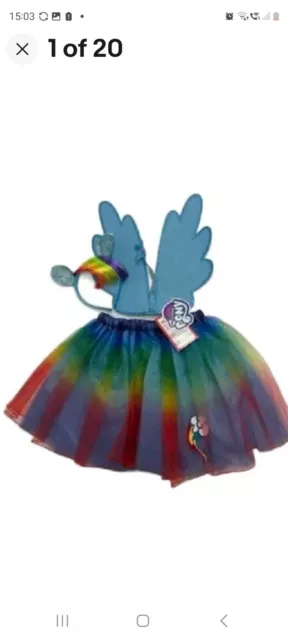 Rubies MY LITTLE PONY Costume Fancy Dress Rainbow Dash 3 Piece Set 5-6