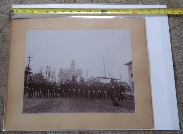 Awesome Original 1893 Crystal Falls MI Fire Dept Iron County Courthouse Photo