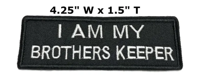 I AM MY BROTHERS KEEPER EMBROIDERED PATCH iron-on Applique Biker Emblem MC