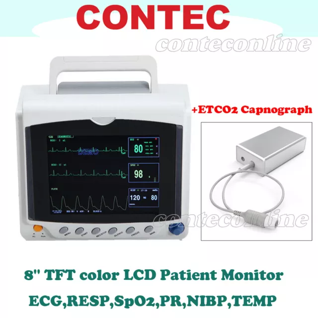 CONTEC co2 Vitalzeichen-Intensivpatientenmonitor + ETCO2-Kapnograph,CMS6000