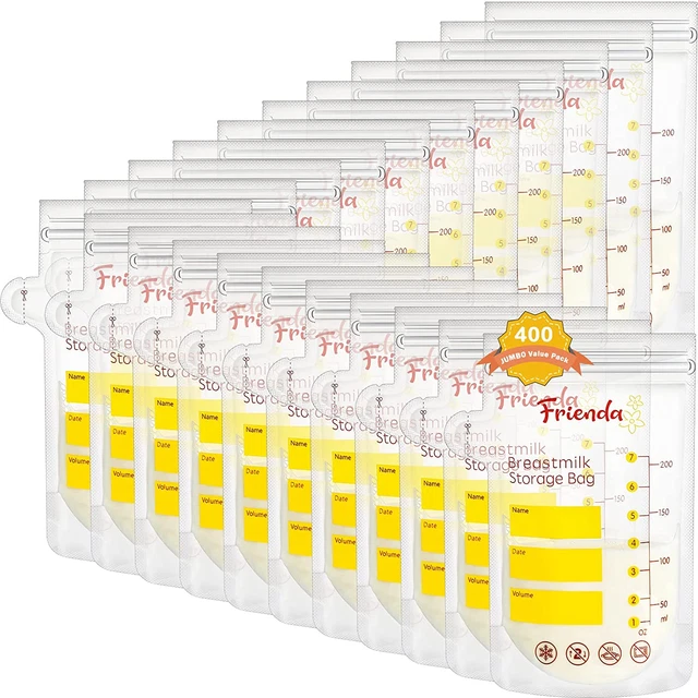 400 Count Breastmilk Storage Bags 7 Oz Breast Milk Storage Bag Leak Proof Double