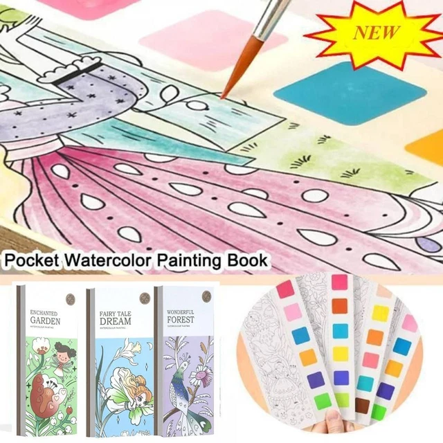OSDUE Confezione Libri da Colorare ad Acquerello, 3 Libro di Pittura ad Acquerello, Carta per Pittura ad Acquerello