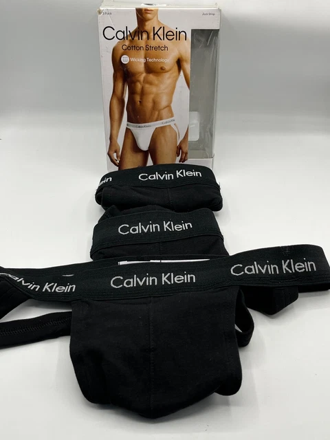 Calvin Klein Jockstrap Mens Size Medium Black 3 PACK Wicking Technology