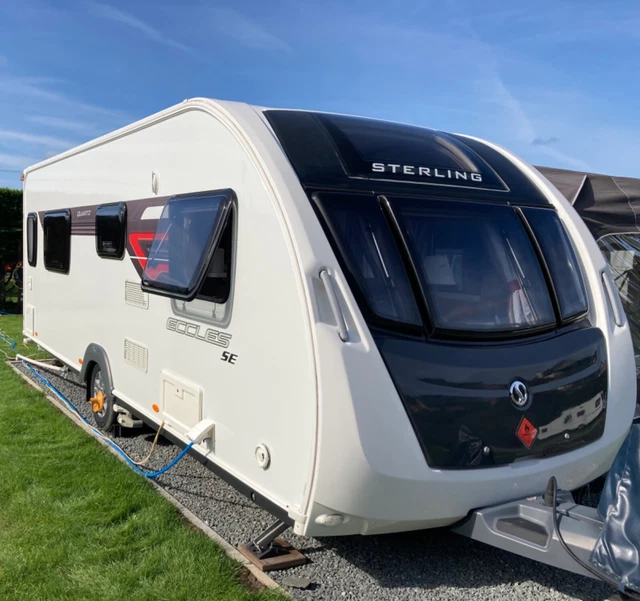 Sterling Eccles SE Quartz touring caravan fixed island bed Sterling Eccles SE Quartz touring caravan fixed island bed