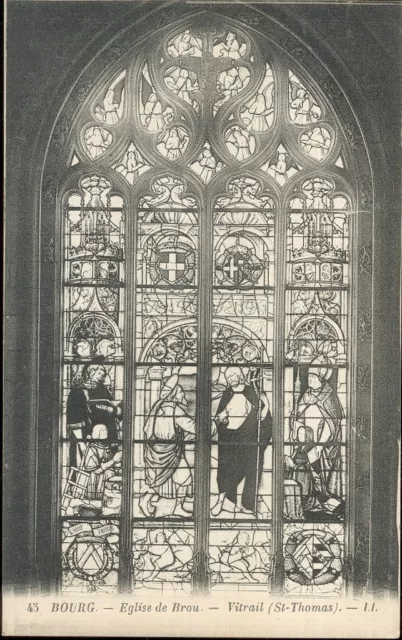 01 - CPA - Bourg - Eglise De Brou - Stained St Thomas (D7065)