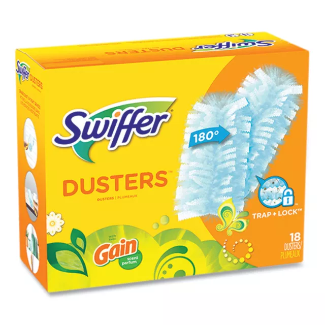Dusters Refill, Dust Lock Fiber, Blue, Gain Original Scent, 18/Pack