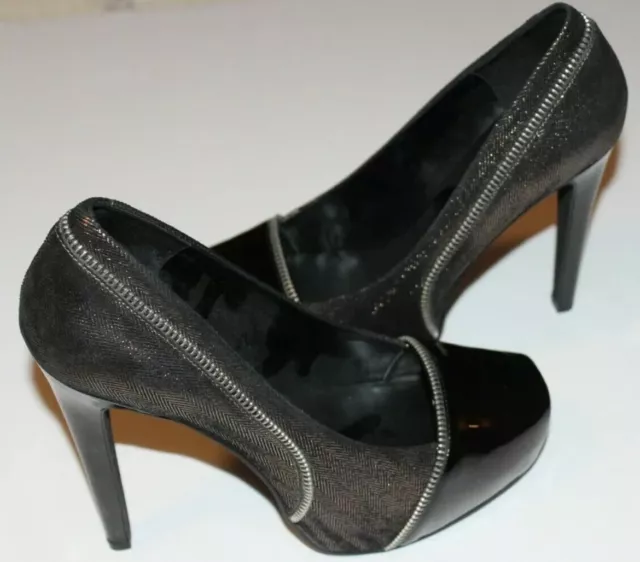 Jessica Simpson Litaa Platform Heels Leather Upper Zipper accent Size  9 Black