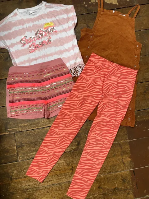 M&S Girls Bundle Age 9-10 Years Corduroy Dress Leggings Shorts Tshirt