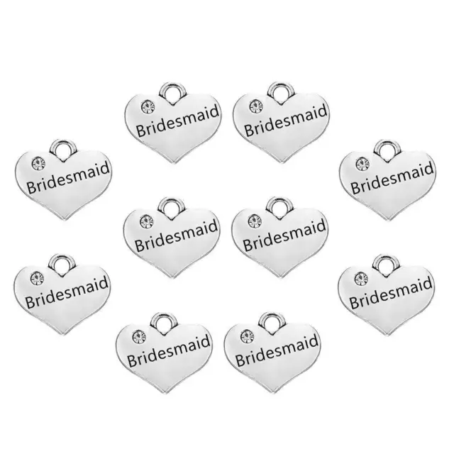 10 Stück Herz Halskette Armbänder Anhänger DIY Schmuck Machen Charms Beads