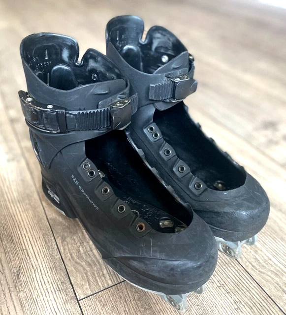 RARE SALOMON STS Plastic Shell Black Aggressive inline skates 26.0/26.5 ...