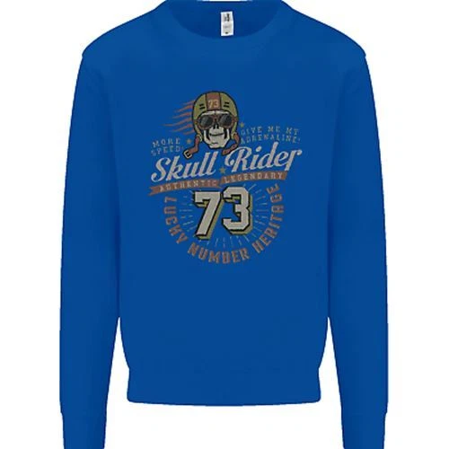 Felpa Maglione Skull Rider Motocicletta Biker Moto Uomo 11