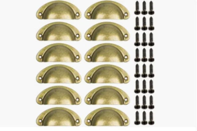 12x pcs  Cup Pull Shell Handles Half Moon Kitchen Cupboard Cabinet Door Drawer