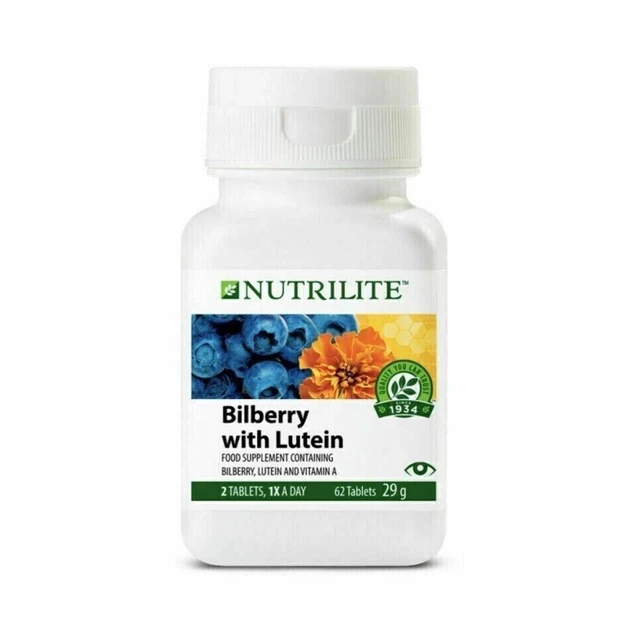AMWAY NUTRILITE BILBERRY with Lutein 60 Tabs For Vision Health Good