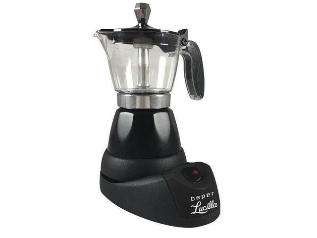 Beper - Cafetière Moka Éléctrique Lucilla 3 Tasses 400 W avec Base Rotatif 360°