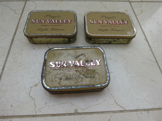 players sun valley light tobacco tin VINTAGE PLAYER'S SUN Valley Light Tobacco Tins x 3 £9.68