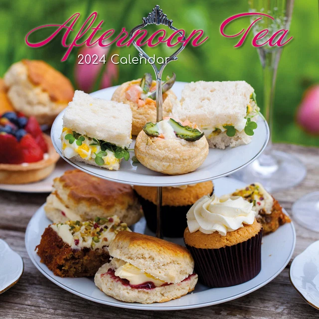 AFTERNOON TEA 2024 Square Wall Calendar 16 Month Food Planner New