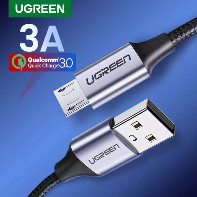 Ugreen Micro USB Fast Charger Cable Braided Data Cord for Samsung S7 S6 Xiaomi