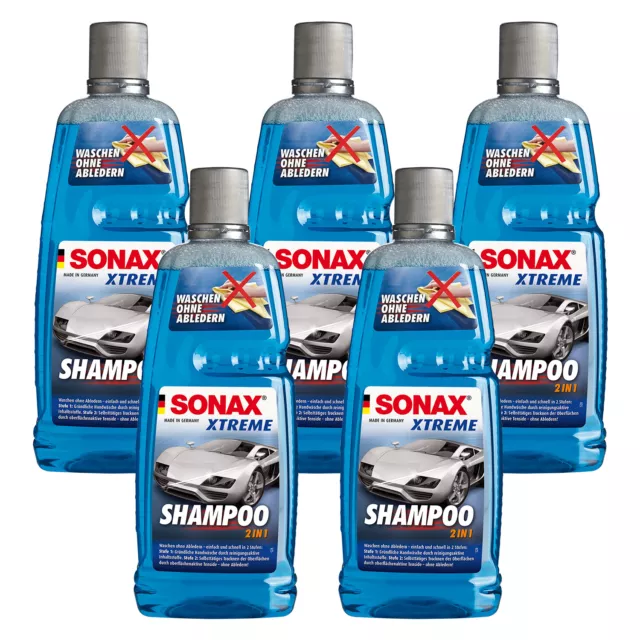 Sonax Xtreme Shampoo Concentrato 2 in1 5x 1 Litro Shampoo Auto Senza Abledern