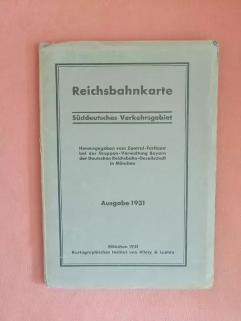 Reichs(Eisenbahn)bahnkarte Süddeutsches Verkehrsgebiet Ausgabe 1931