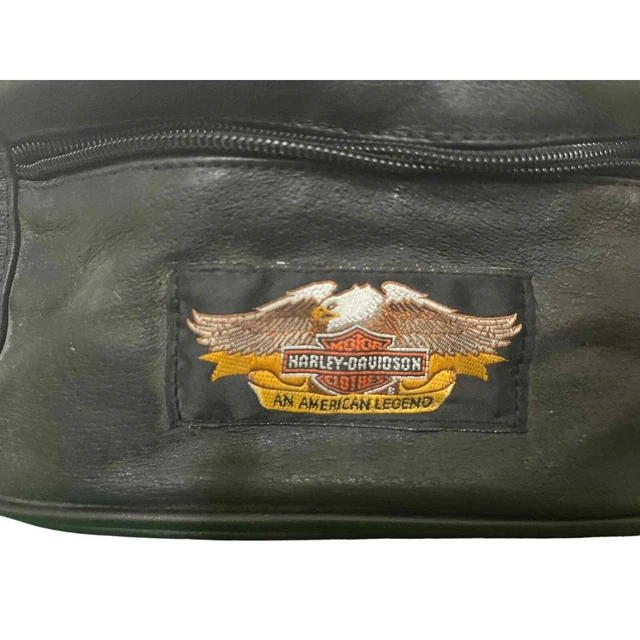 Vintage Harley Davidson Waist/Cross Chest Bag Black Leather