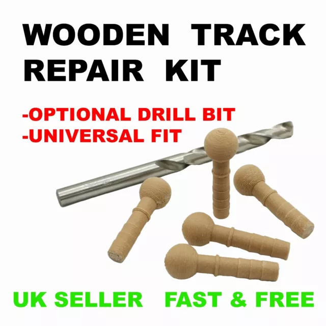 WOODEN TRACK REPAIR Kit - Brio, Thomas, Tesco Compatible Replacement Plug  &Drill £6.45 - PicClick UK