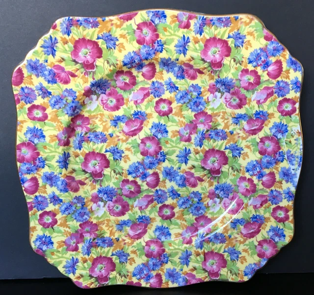 Vintage Art Deco Royal Winton Grimwades Royalty Chintz Lunch Plate Circa 1934