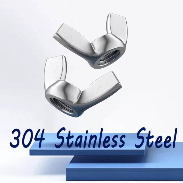 M3 M4 M5 M6 M8 M10 M12 Wing Nuts Butterfly Nut A2 Stainless Steel 304 DIN 315
