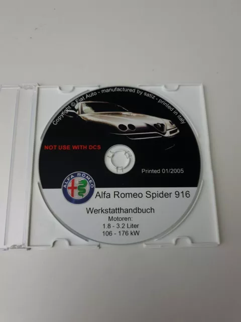 Alfa Romeo Spider GTV Typ 916 Werkstatthandbuch Reparaturanleitung CD Deutsch
