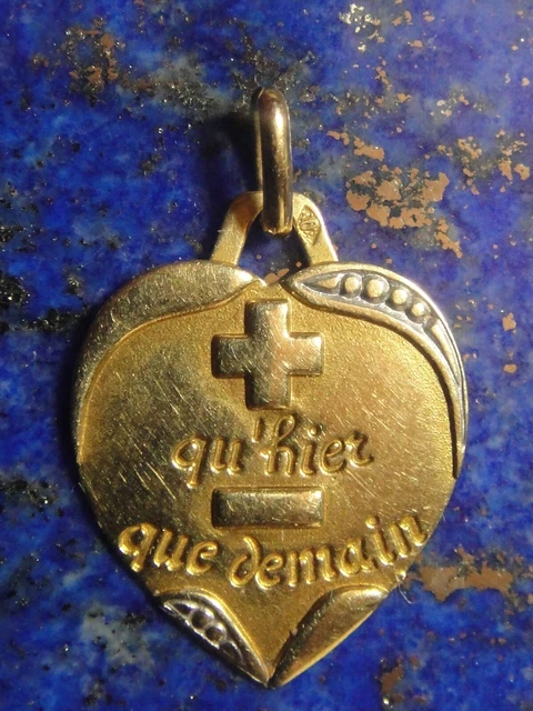 Pendentif Cœur En Or Blanc 18K (750) - Bijou Vintage, Superbe Et Rare, Très Bon état