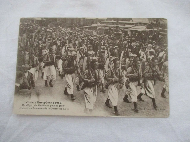 Cpa Ww1 Guerre 1914 Un Depart De Tirailleurs Pour Le Front