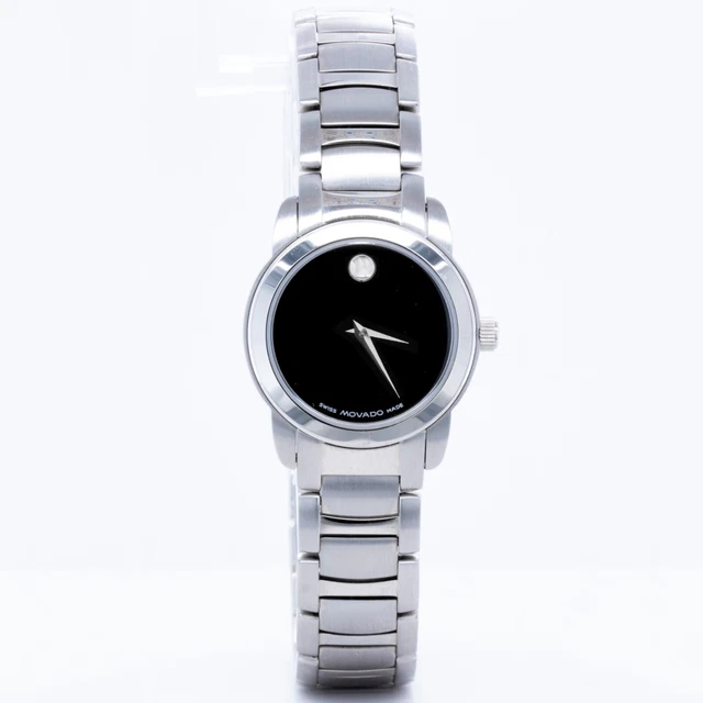Movado Museum Black Dial Stainless Steel 25mm Ladies Watch Ref. 84 E4 1835