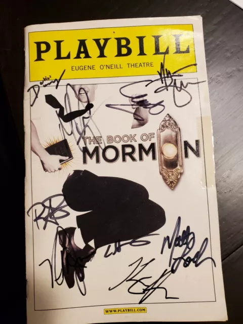 The Book Of Mormon BROADWAY PLAYBILL. (9) Autographs at Eugene O'Neill Theatre