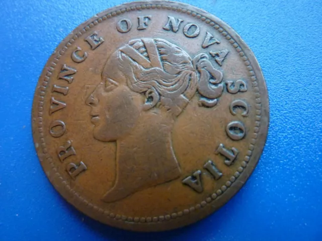 1840 Canada Province of Nova Scotia One Penny Token Nice Grade Many pics