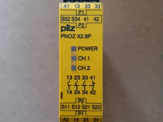 Pilz Pnoz X2.8P Safety Relay 24 Vac/Dc 3N/O 1N/C