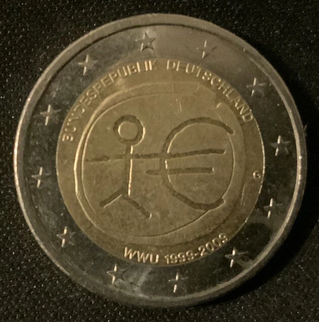 2 Euro Münze Fehlprägung Wwu 1999 Bis 2009 2 EURO MÜNZEN fehlprägung Bundesrepublik Deutschland WWU 1999 - 2009 G