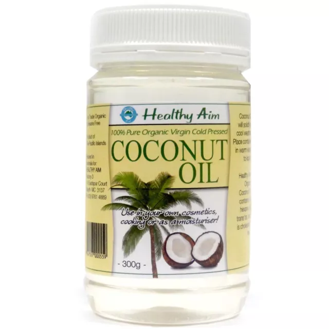 Certified ORGANIC 100% Pure Virgin COCONUT OIL Cold Pressed 300g Premium