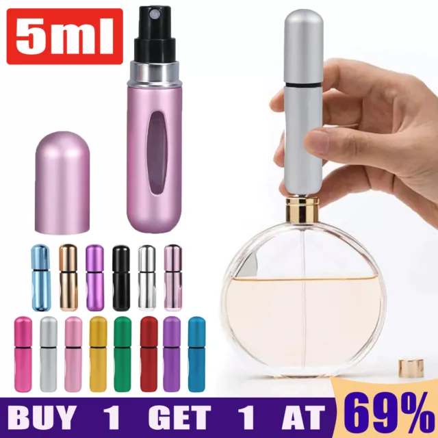 2Pcs 5ml Mini Refillable Perfume Atomizer Bottle Scent Pump Container for Travel