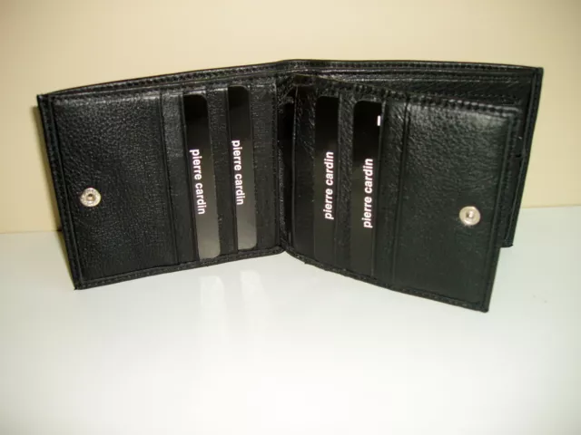 Pierre Cardin-Men's RFID Bifold Wallet Genuine Italian Leather-Black/Brown-Gift
