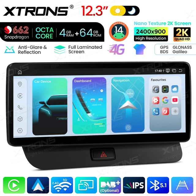 Android Car Screen Size 12.3& 2K CAR Screen Display Android 14 4G 64G CarPlay For Audi Q5 ...