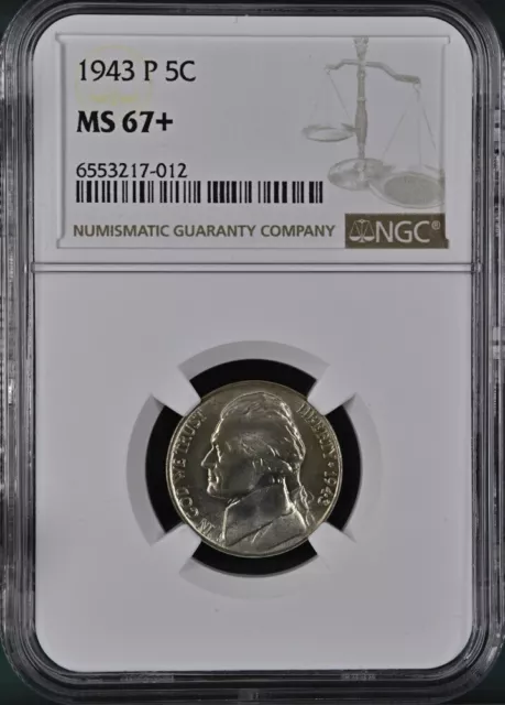 1943-P 5C Jefferson Nickel NGC MS67+     6553217-012