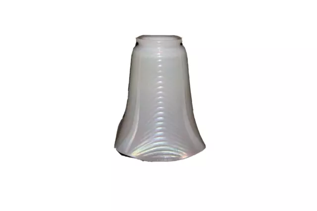 TS Vintage Steuben Iridescent Calcite Pulled Feather Lamp Shade!