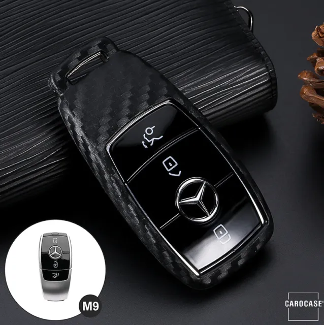 ABS Carbon Faser Stil Auto Schlüssel Fall Abdeckung Shell Fob Für Mercedes  Benz A B C E S Klasse W204 w205 W212 W213 W176 GLC CLA AMG W177