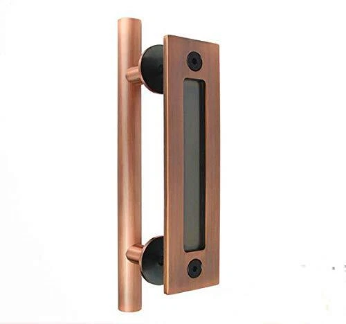 SUYA 12 Inch Sliding Barn Door Handle Heavy Duty Pull and Flush Set Large Rustic