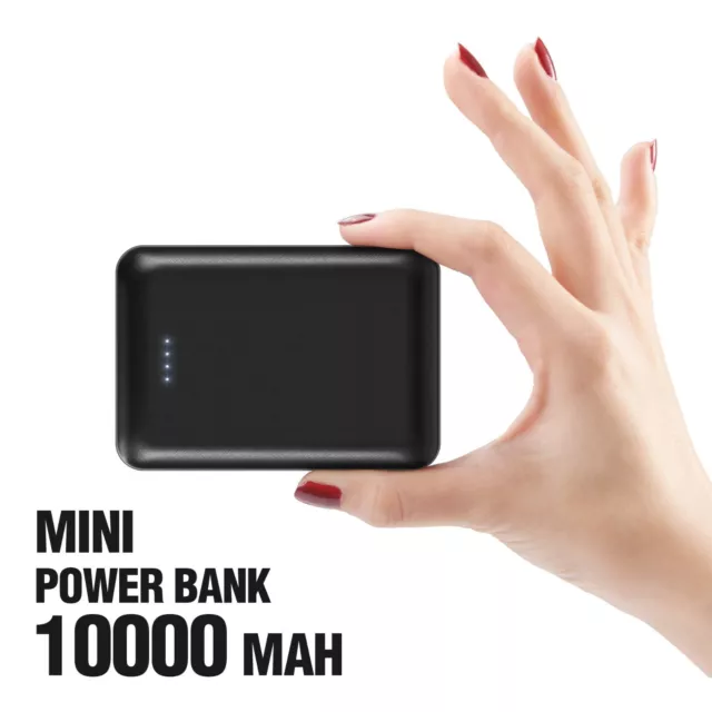 Power Bank 10000mAh Mini Batería Externa para Móvil iPhone Samsung HUAWEI
